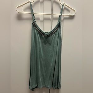 Beaded Neckline Spaghetti String Tank